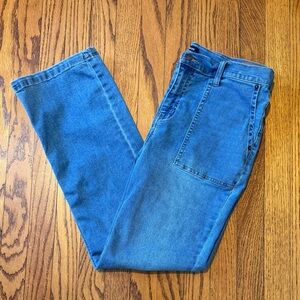 Calvin Klein Women's High Rise Flared Denim Jeans Size 14P